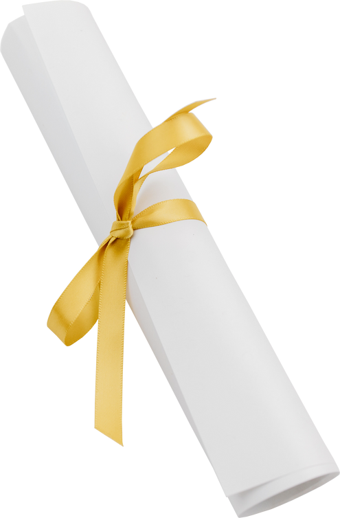 Diploma with Yellow Ribbon Cutout